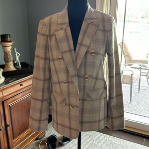 1 State Plaid Cotton Blazer